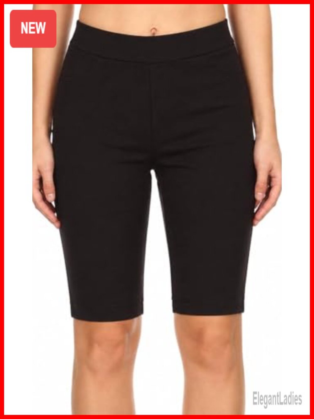 Women's Pull On High Waist Denim Bermuda Shorts with Side Slit 9.5-inch Inseam